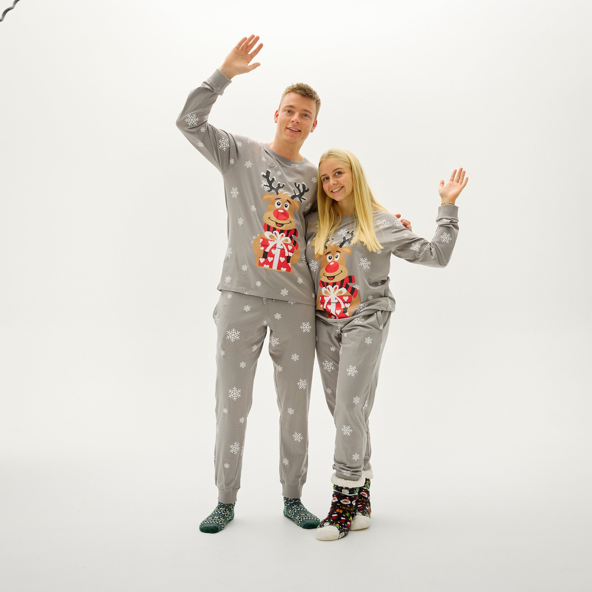 Rudolfs Cute Julpyjamas Grå - Herr.